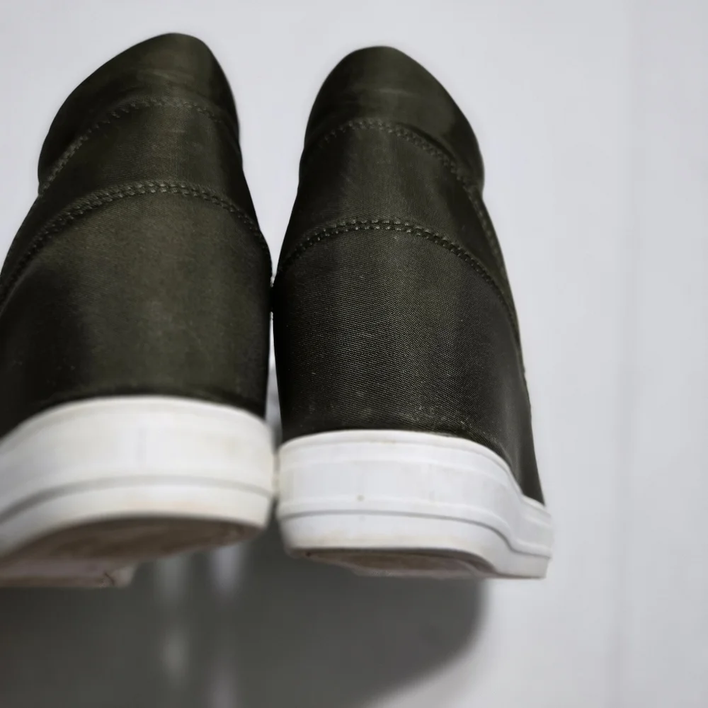 Guess High Top Wedge Sneaker, Lace Up Olive Green, 9